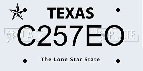 C257EO Texas License Plate