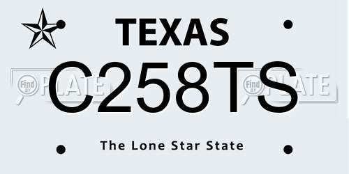 C258TS Texas License Plate