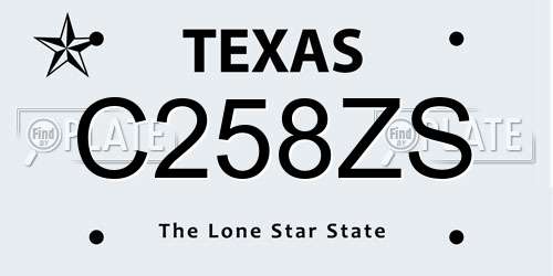C258ZS Texas License Plate