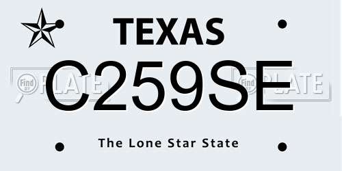C259SE Texas License Plate