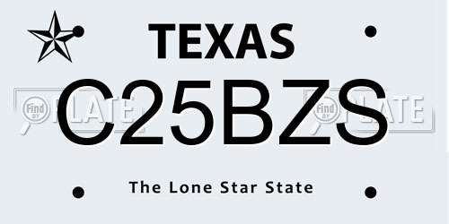 C25BZS Texas License Plate