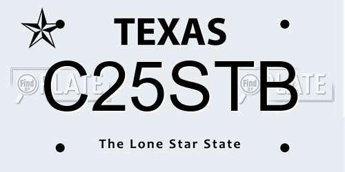C25STB Texas License Plate