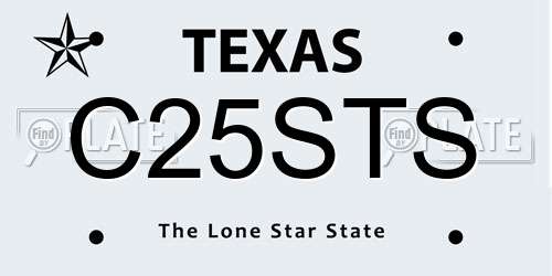 C25STS Texas License Plate