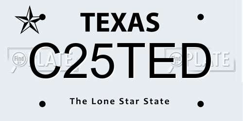 C25TED Texas License Plate
