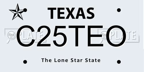 C25TEO Texas License Plate