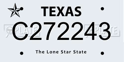 C272243 Texas License Plate