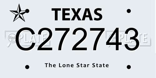 C272743 Texas License Plate