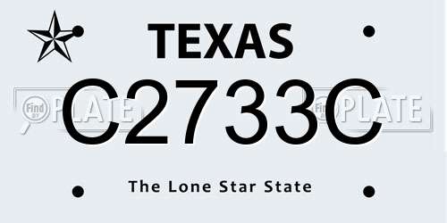 C2733C Texas License Plate