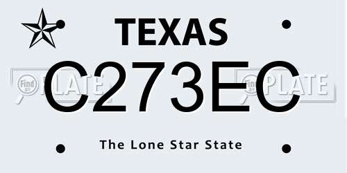 C273EC Texas License Plate