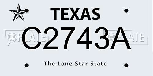 C2743A Texas License Plate