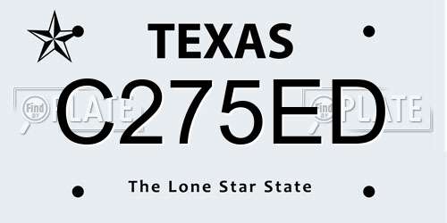 C275ED Texas License Plate