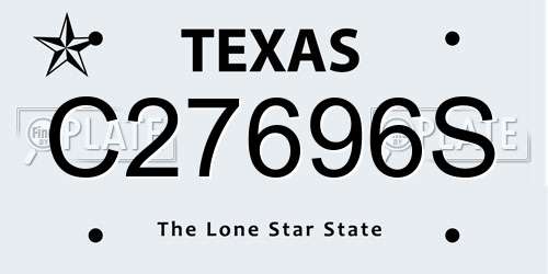 C27696S Texas License Plate
