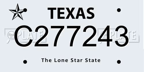 C277243 Texas License Plate