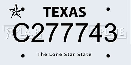 C277743 Texas License Plate