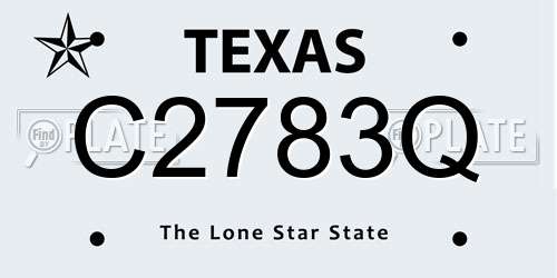 C2783Q Texas License Plate
