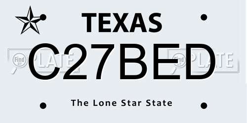 C27BED Texas License Plate