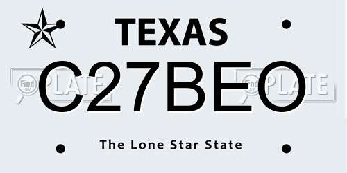 C27BEO Texas License Plate