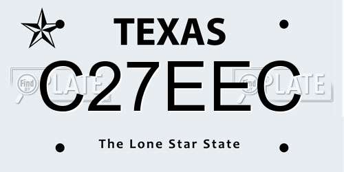 C27EEC Texas License Plate