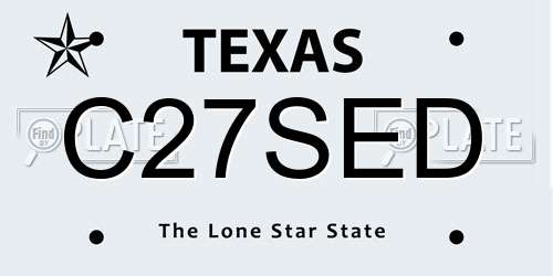 C27SED Texas License Plate