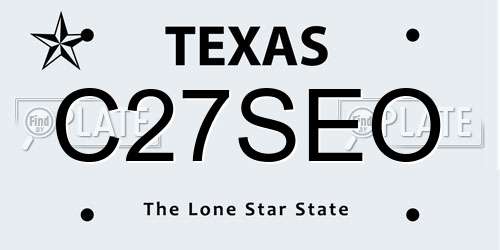C27SEO Texas License Plate