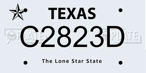 C2823D Texas License Plate
