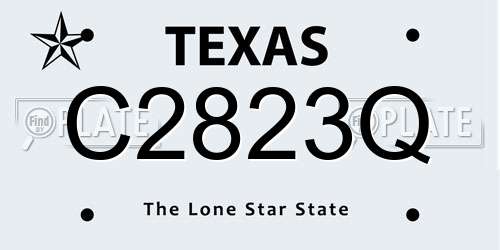 C2823Q Texas License Plate