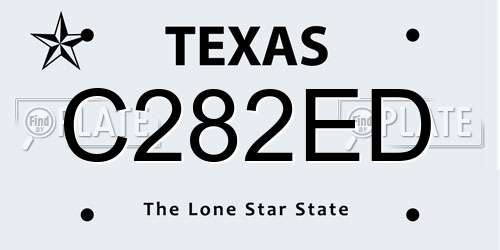 C282ED Texas License Plate