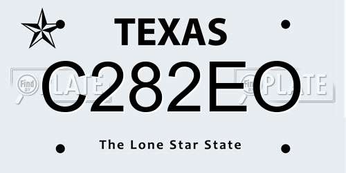 C282EO Texas License Plate