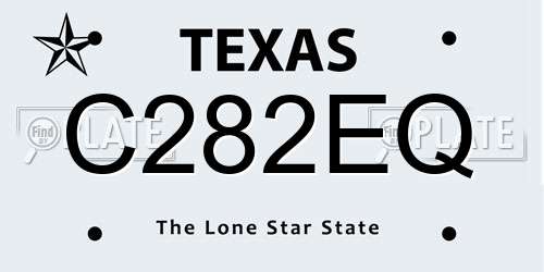 C282EQ Texas License Plate