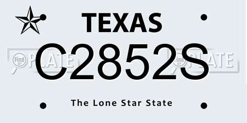 C2852S Texas License Plate
