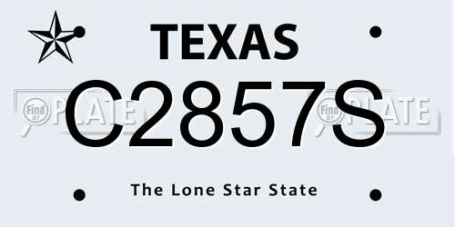 C2857S Texas License Plate
