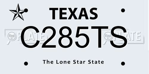 C285TS Texas License Plate
