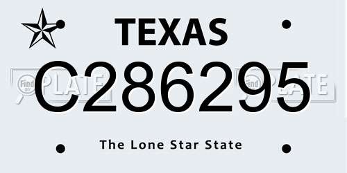 C286295 Texas License Plate
