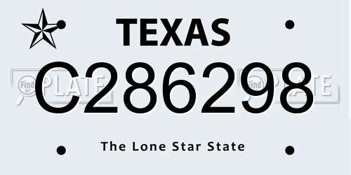 C286298 Texas License Plate