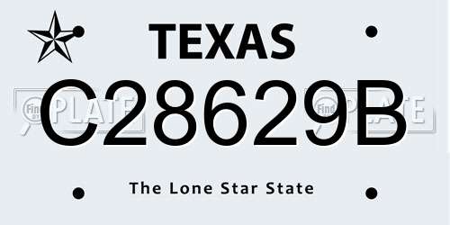 C28629B Texas License Plate