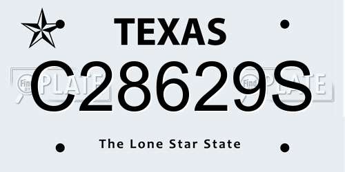 C28629S Texas License Plate