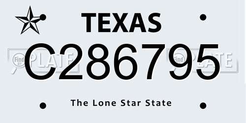 C286795 Texas License Plate