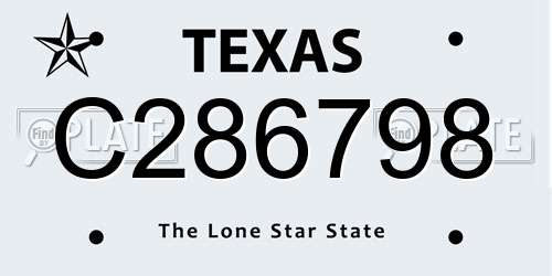 C286798 Texas License Plate