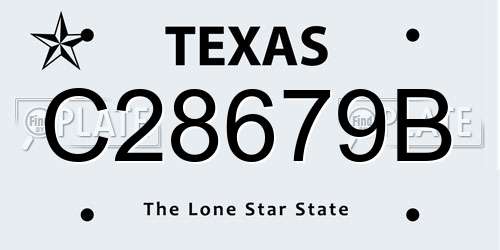 C28679B Texas License Plate