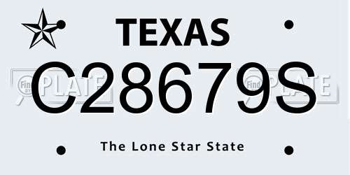 C28679S Texas License Plate