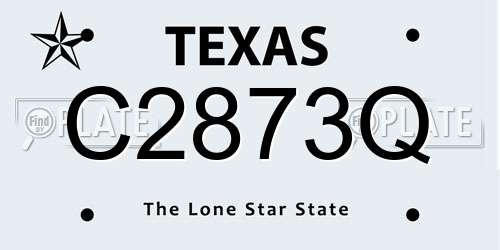 C2873Q Texas License Plate