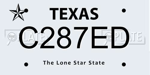 C287ED Texas License Plate