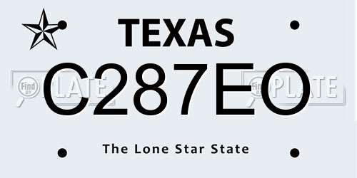 C287EO Texas License Plate