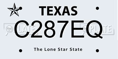 C287EQ Texas License Plate