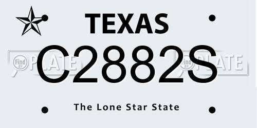 C2882S Texas License Plate