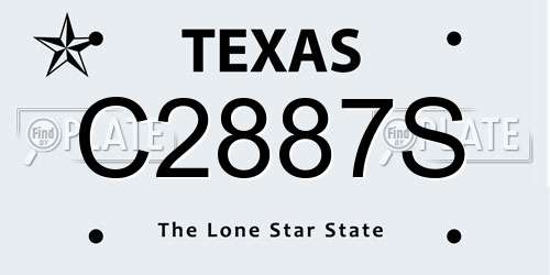 C2887S Texas License Plate