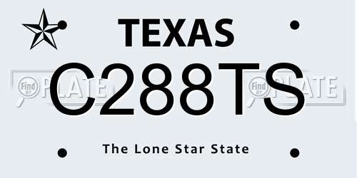 C288TS Texas License Plate