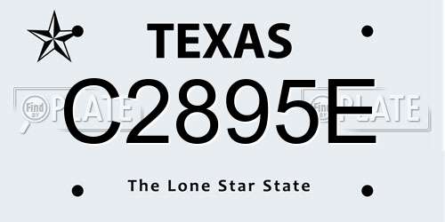 C2895E Texas License Plate