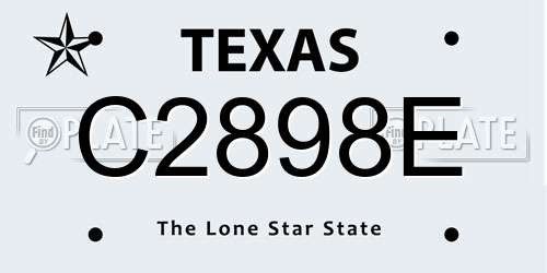 C2898E Texas License Plate