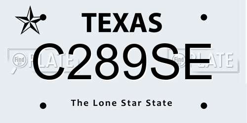 C289SE Texas License Plate